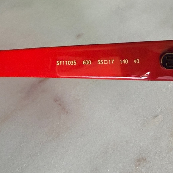 Salvatore Ferragamo Women's Cat Eye Sunglasses SF1103S 600 Red 55mm EUC case - Picture 8 of 10